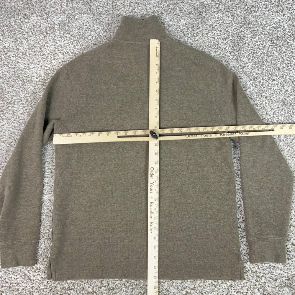 Polo Ralph Lauren Sweater Mens Medium Brown Cotton Quarter Zip Mock Neck Pony